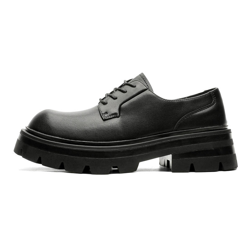 JANECO Cow Split Leather Casual Shoes Men's Black