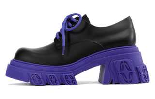 DIBO MANNER Cow Leather Platform Shoes Women's Flame Blue