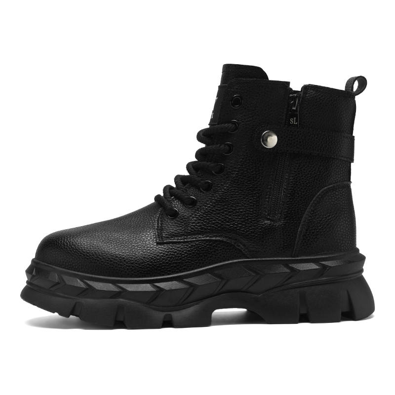 GONGNIUMEILI Short Combat Boots Men's Black