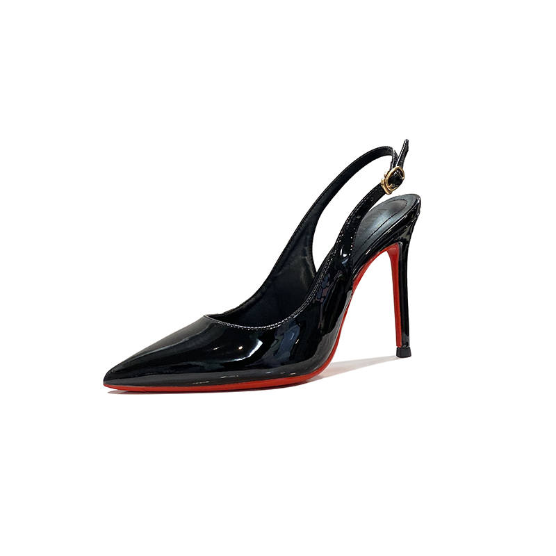 RoseDoris Patent Leather Slim Heel High Heels Women's Black
