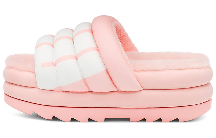 UGG UGG Maxi Slide Logo Pink Scallop Women's