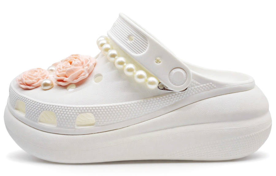 Crocs Crocs Crush Clog SIN3A White Peach Clogs Unisex White