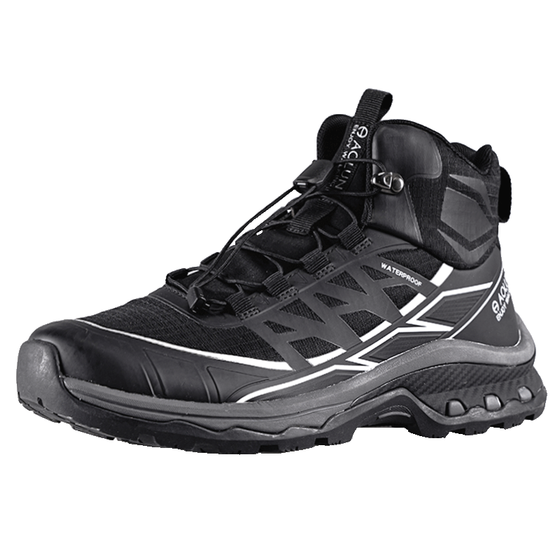 AOLUN Fabric Slip Resistant, Abrasion Resistant, Waterproof Mid top Mountaineering Shoes Men's Black