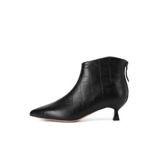 PIERCE GENTRY Cow Leather Ankle Boots 4.5cm Women's