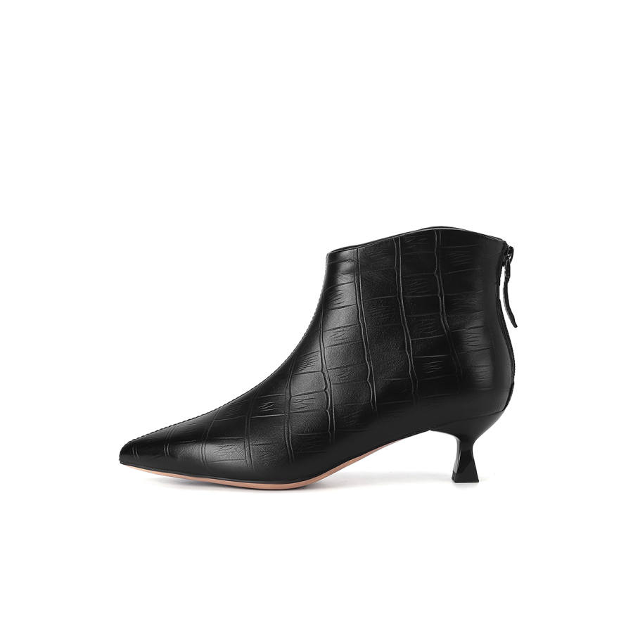 PIERCE GENTRY Cow Leather Ankle Boots 4.5cm Women's