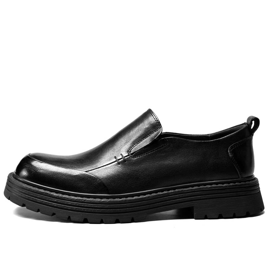 YEARCON Casual Leather Shoes Men's Low Top Yellow Brown