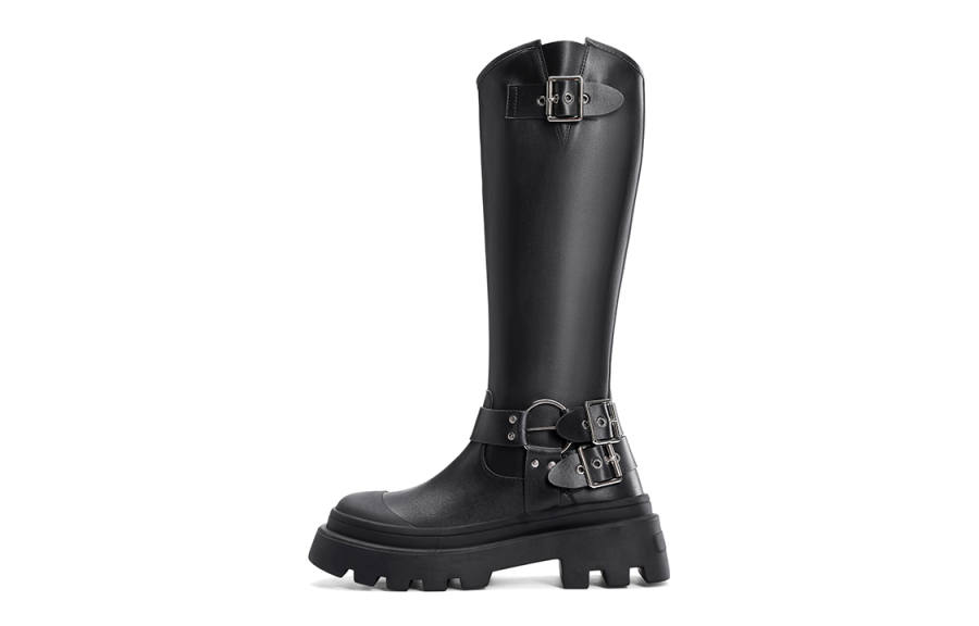 C°BANNER Leather Knee high Boots Women's Black