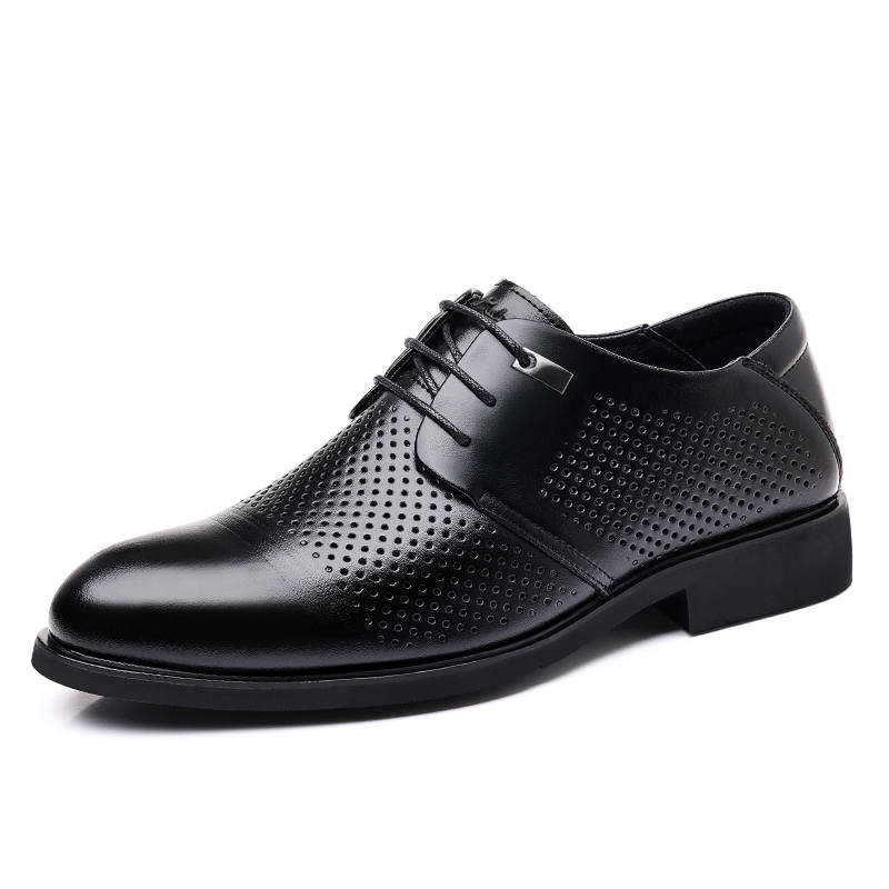 Mulinsen Cow Split Leather Dress Shoes Men's Black