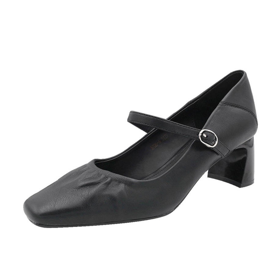 GUDIANFENGDU Pu Chunky Heel Mary Jane Shoes 5.5cm Women's