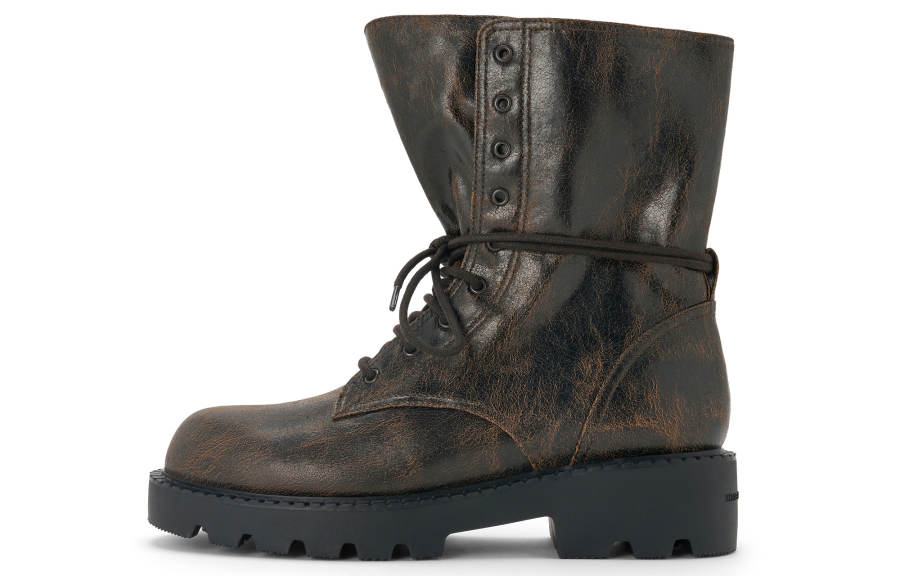 CHARLES&KEITH Small Ck Fabric Short Combat Boots 4.6cm Women's