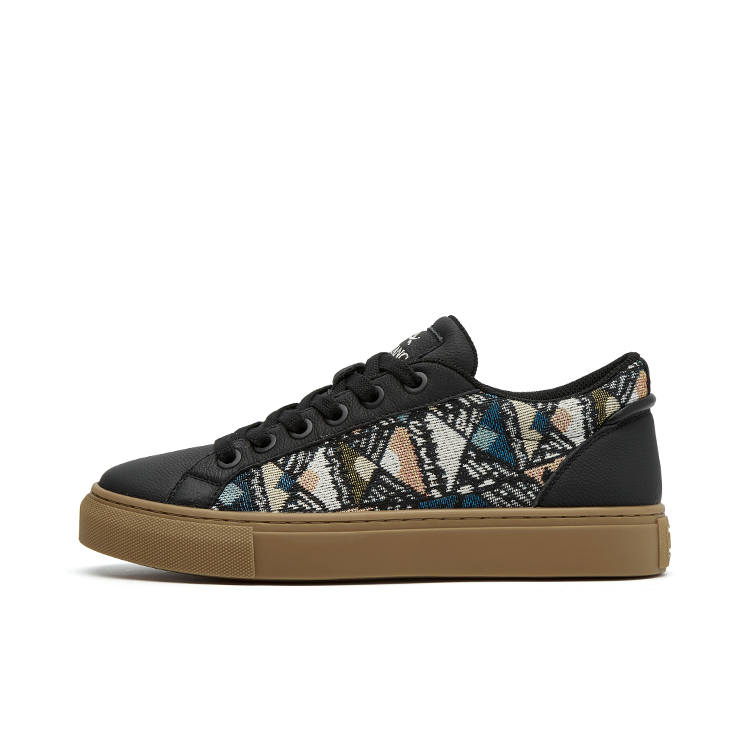 AOXIANG Top Grain Cow Leather Low top Skateboard Shoes Men's Black