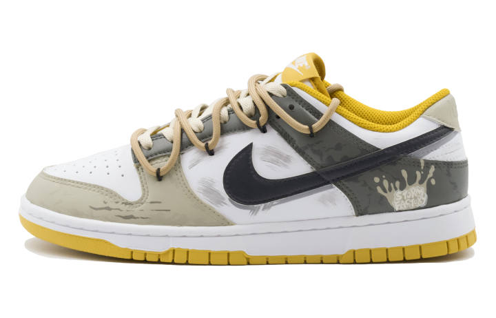Nike Nike Dunk Source Of The Ruins Cushioning Low top Skateboard Shoes Unisex Gray Yellow