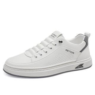 FULIBAOLUO Cow Split Leather Low top Skateboard Shoes Men's