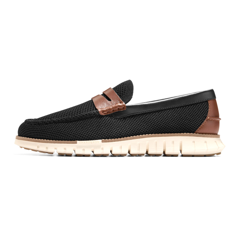 COLE HAAN Fabric Slip Resistant, Abrasion Resistant, Breathable, Lightweight Low top Casual Shoes Men's Black