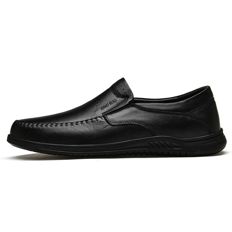 XIMO BULL Casual Leather Shoes Men's Low Top Black/Brown