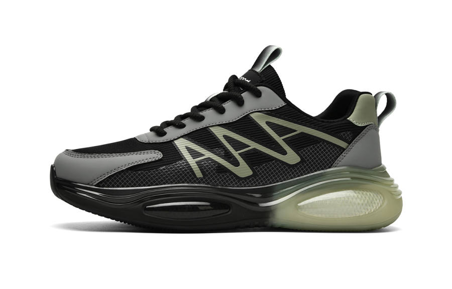 HLA Casual Shoes Men's Low Top Black Green/Light Coffee