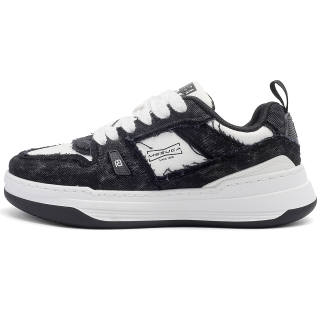 MESUCA Low top Skateboard Shoes Unisex Black White