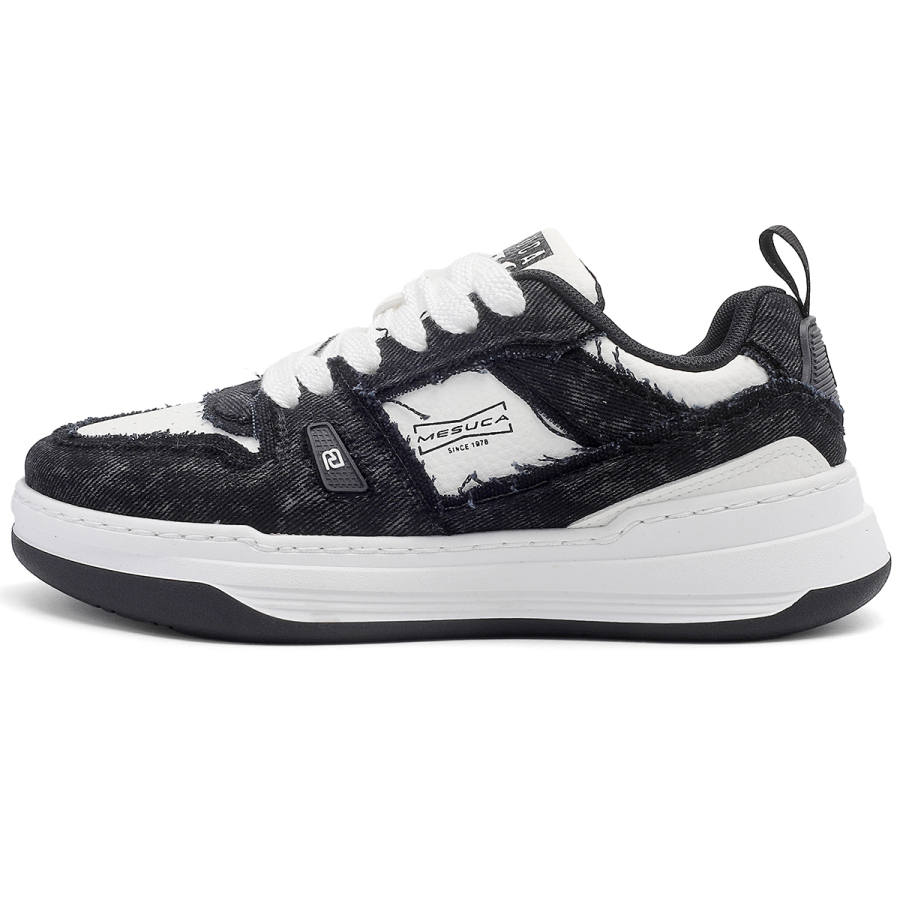 MESUCA Low top Skateboard Shoes Unisex Black White