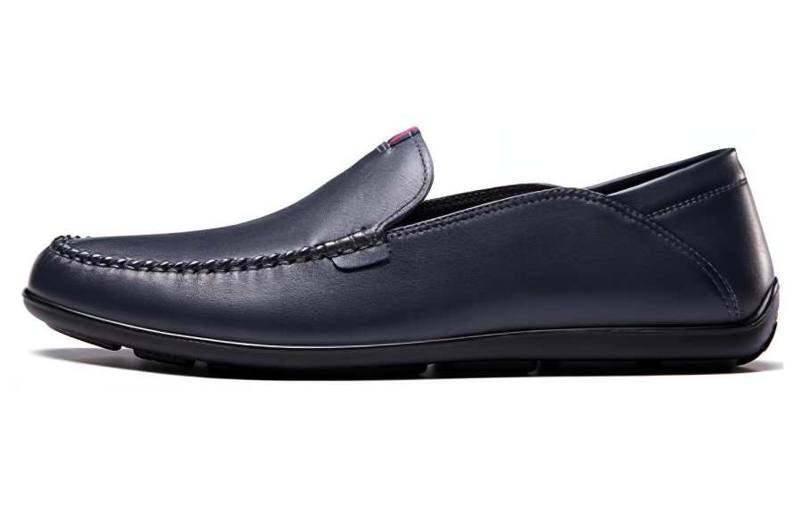 AOKANG Casual Leather Shoes Men's Blue Gray