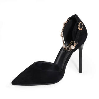 WECKER Suede High Heels Women's Black