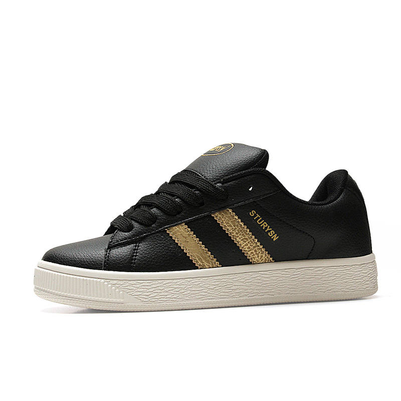 STUR YSN Low top Skateboard Shoes Women's Black Gold