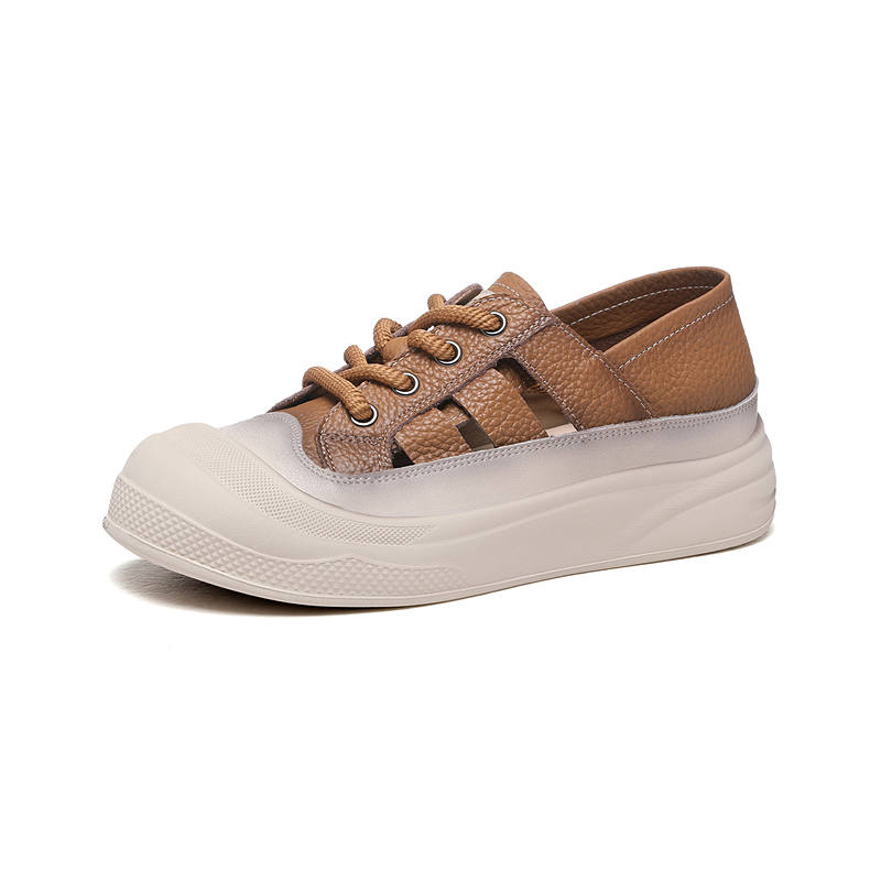 JINSITU Top Grain Cow Leather Low top Casual Shoes Women's