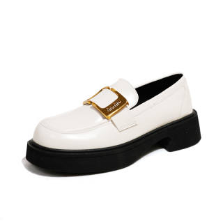 Ouumeis Loafers 4cm Women's White