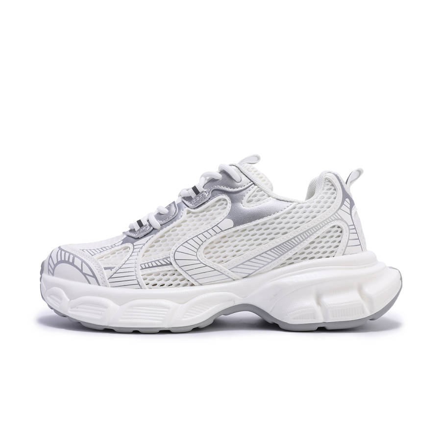 PAUL FRANK Slip Resistant Lightweight Low top Chunky Sneakers Women's Silver Gray