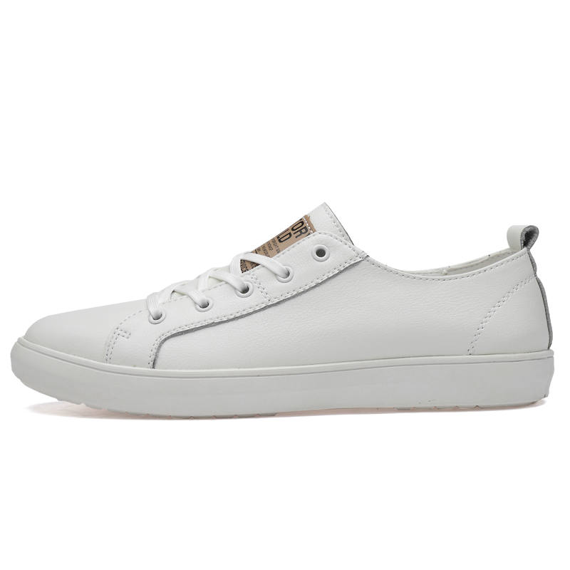 YINGLUNQISHI Cow Split Leather Casual Shoes Men's White