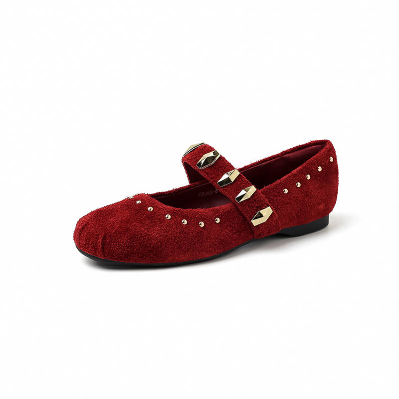 HONGYANGLIN Cow Suede Mary Jane Shoes Women's