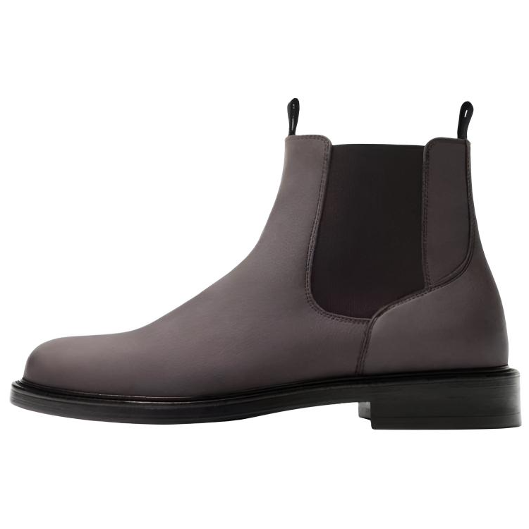 ZARA ORIGINS Cow Leather Short Chelsea Boots Men's Gray