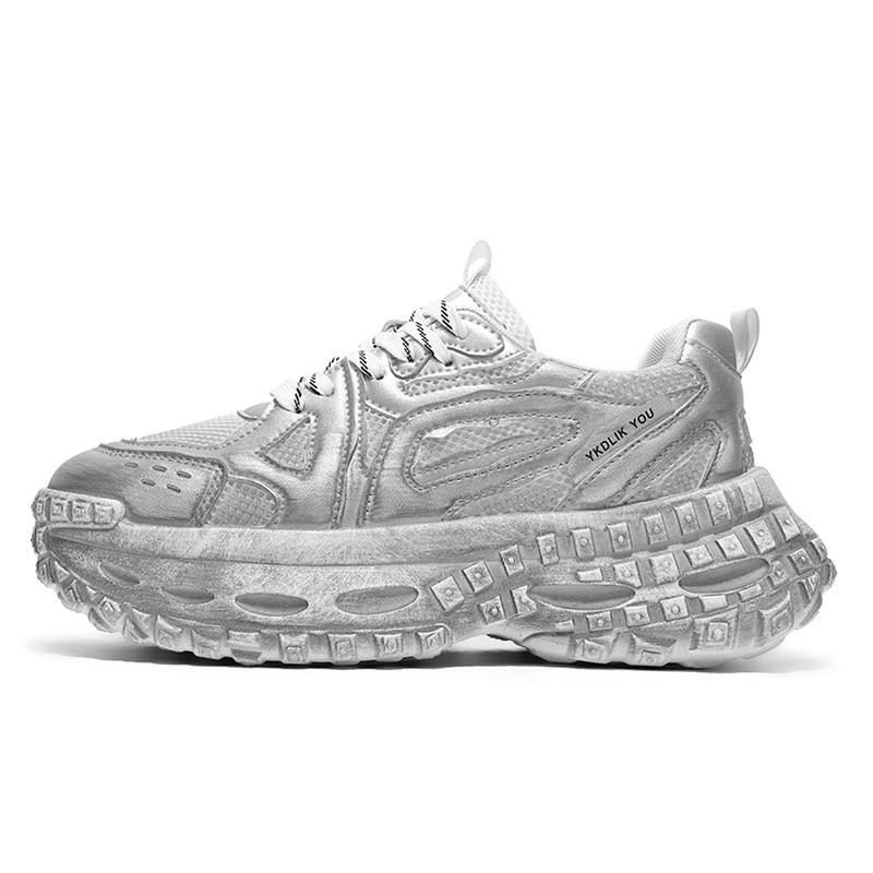 DAOTUSEN Synthetic Leather Abrasion Resistant Abrasion Resistant Low top Chunky Sneakers Men's