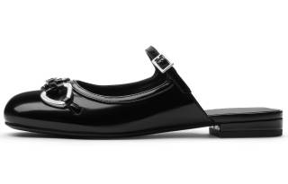 CHARLES&KEITH Composite Sole Slip Resistant Closed Toe Slippers 2.2cm Women's Light Grey/Light Grey/Black Box/Black