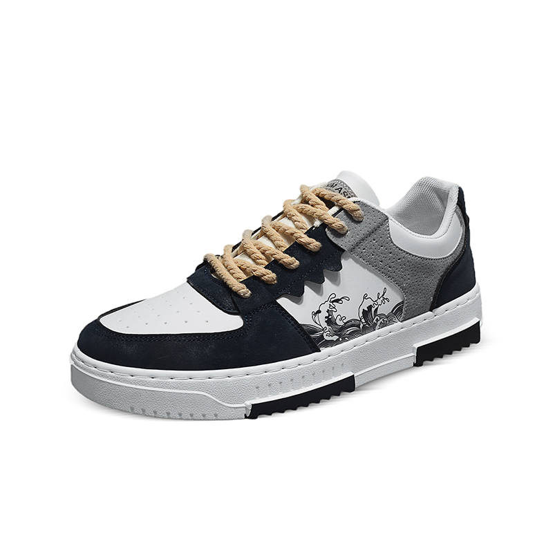 SHOUBA Microfiber Leather Low top Skateboard Shoes Men's
