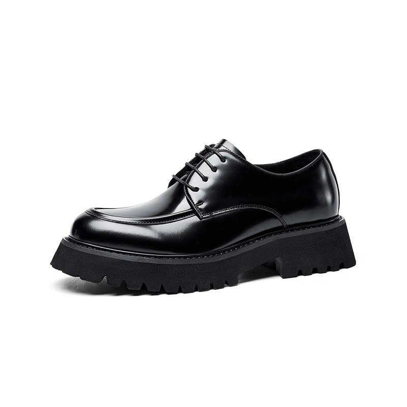 Hautton Jeans Top Grain Cow Leather Casual Leather Shoes Men's Black