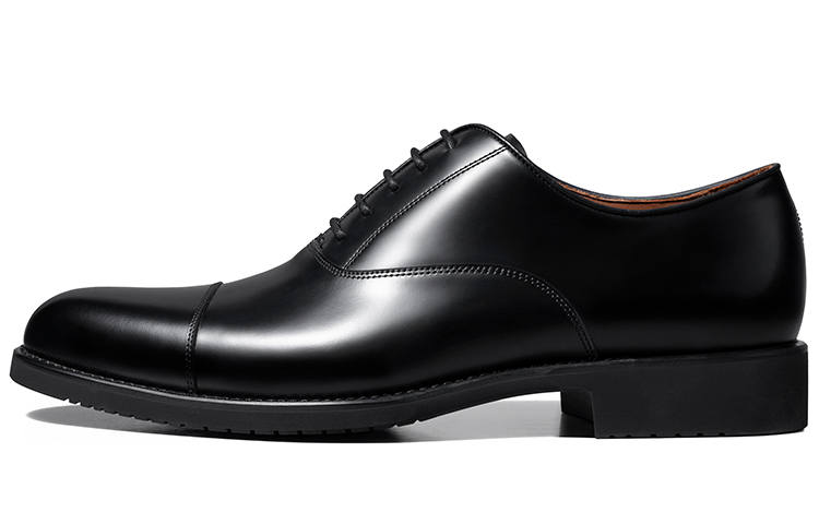 Zuti British Style Shiny Oxford Shoes Top Grain Cow Leather Dress Shoes Men's Black