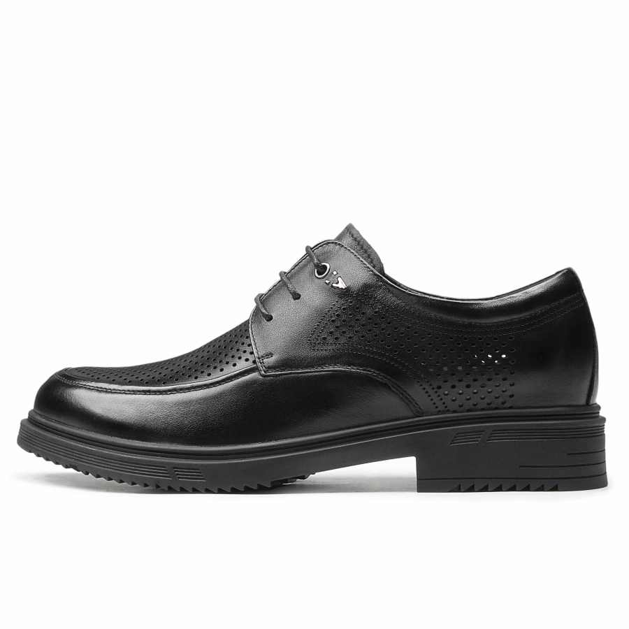 GOG Cow Leather Summer Breathable Dress Shoes Men's Black
