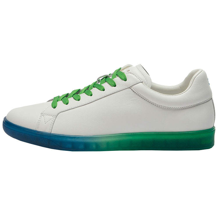 DAVID NAMAN Cow Leather Low top Skateboard Shoes Men's White