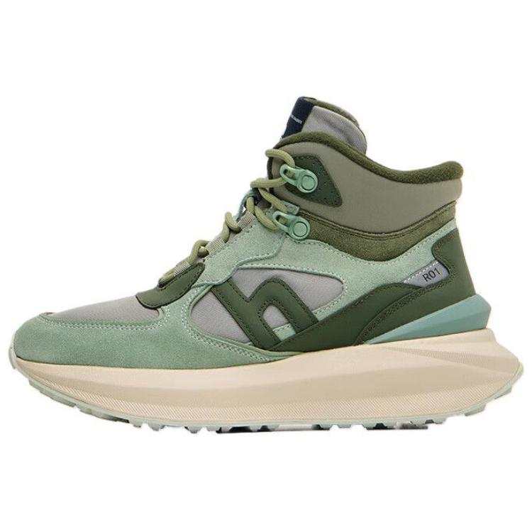 HAZZYS Synthetic Leather Slip Resistant Slip Resistant Mid top Casual Shoes Women's Light Green