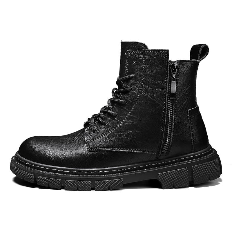 GONGNIUMEILI Short Combat Boots Men's Black
