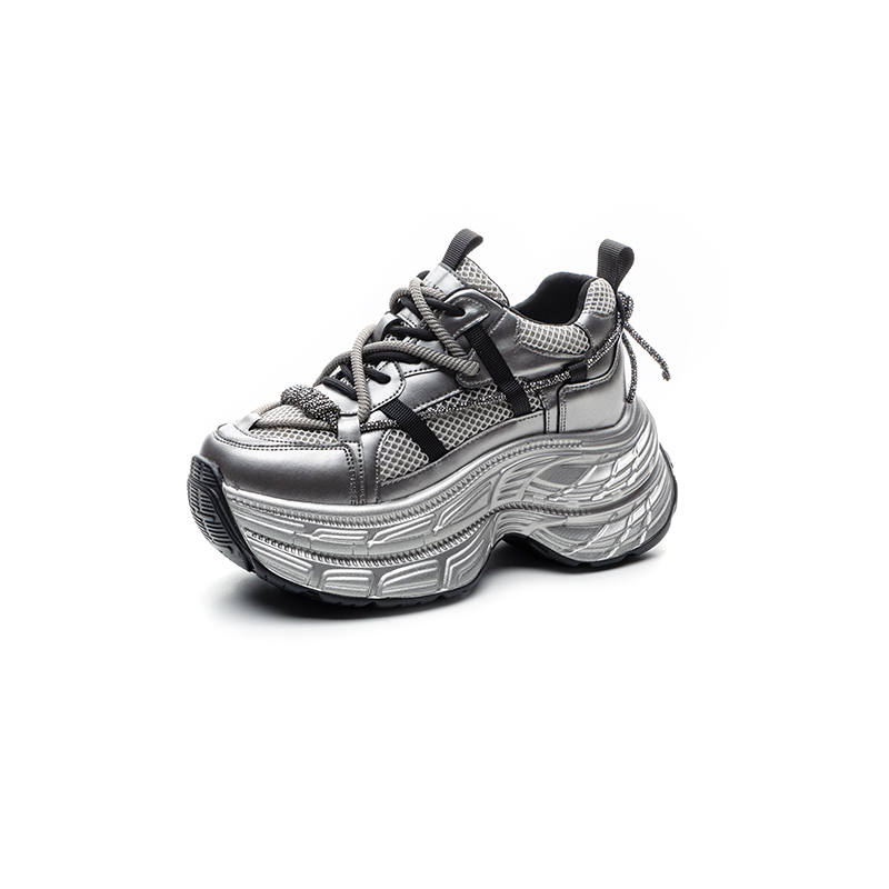 WEIMEIZHIMI Microfiber Leather Height Increasing Height Increasing Low top Chunky Sneakers Women's