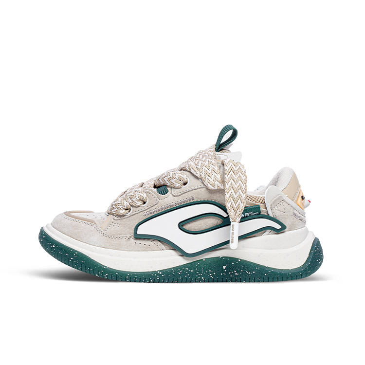 Daisy Fellowes Rocket 001 Lightweight Height Increasing Low top Skateboard Shoes Unisex Khaki Green