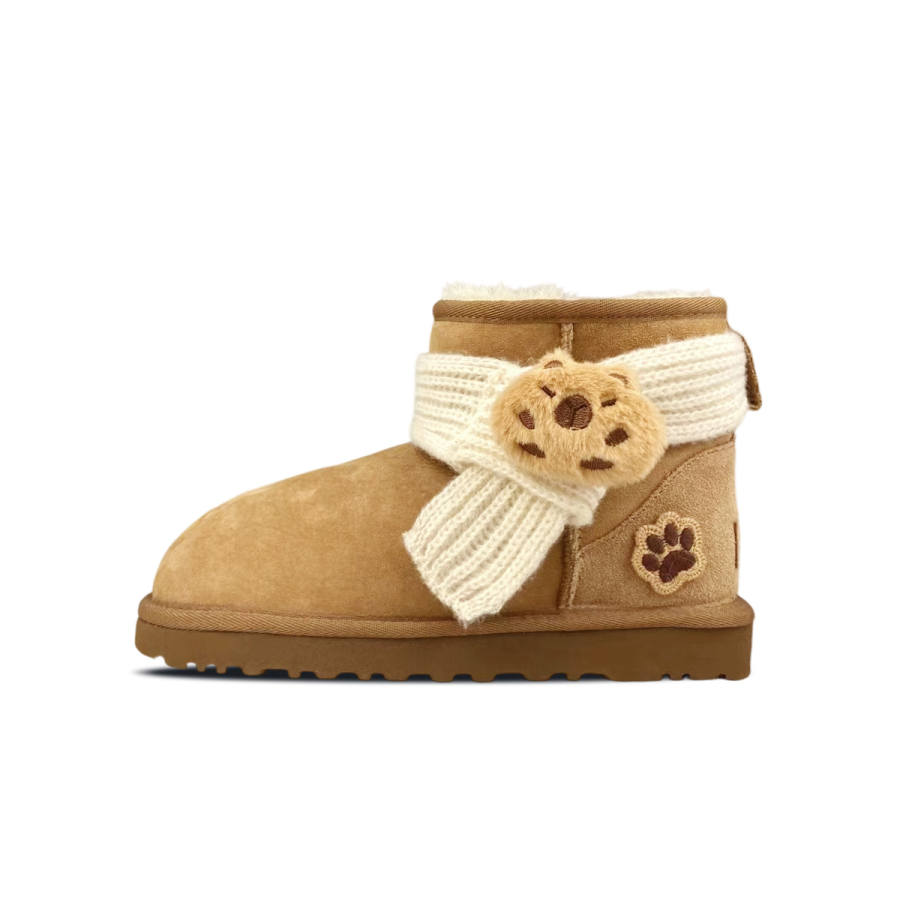 UGG CLASSIC MINI Sheepskin Thermal Short Snow Boots Women's Chestnut