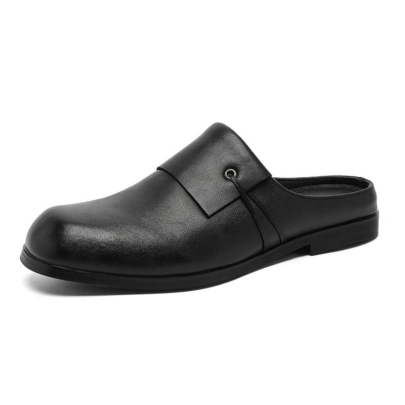 Xiwencha Rubber Sole Slip Resistant Slip Resistant Closed Toe Slippers Men's Black