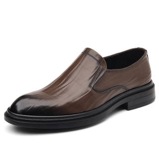 CAOZE Casual Leather Shoes Men's Low Top Black, Brown