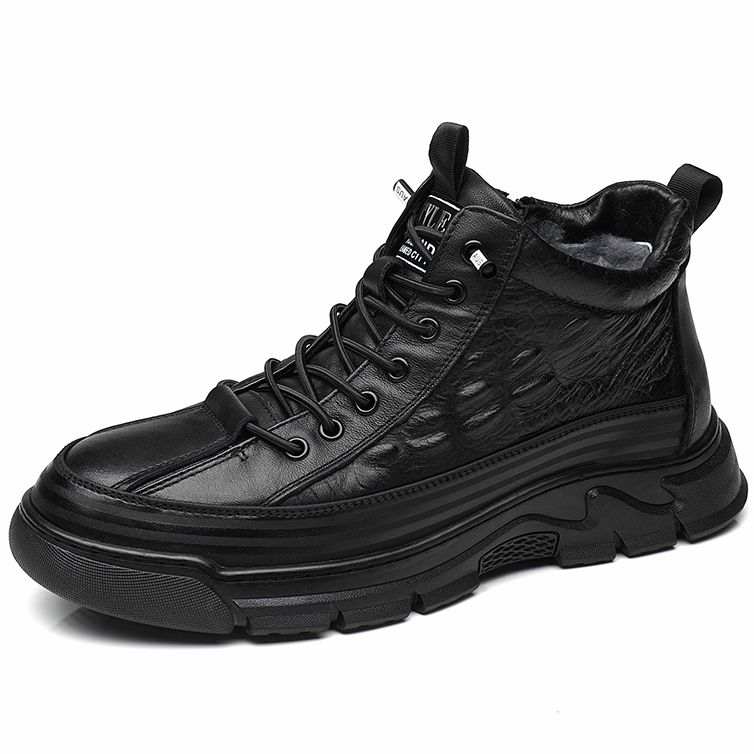 NIANZOUSUO Cow Leather Casual Shoes Men's Black
