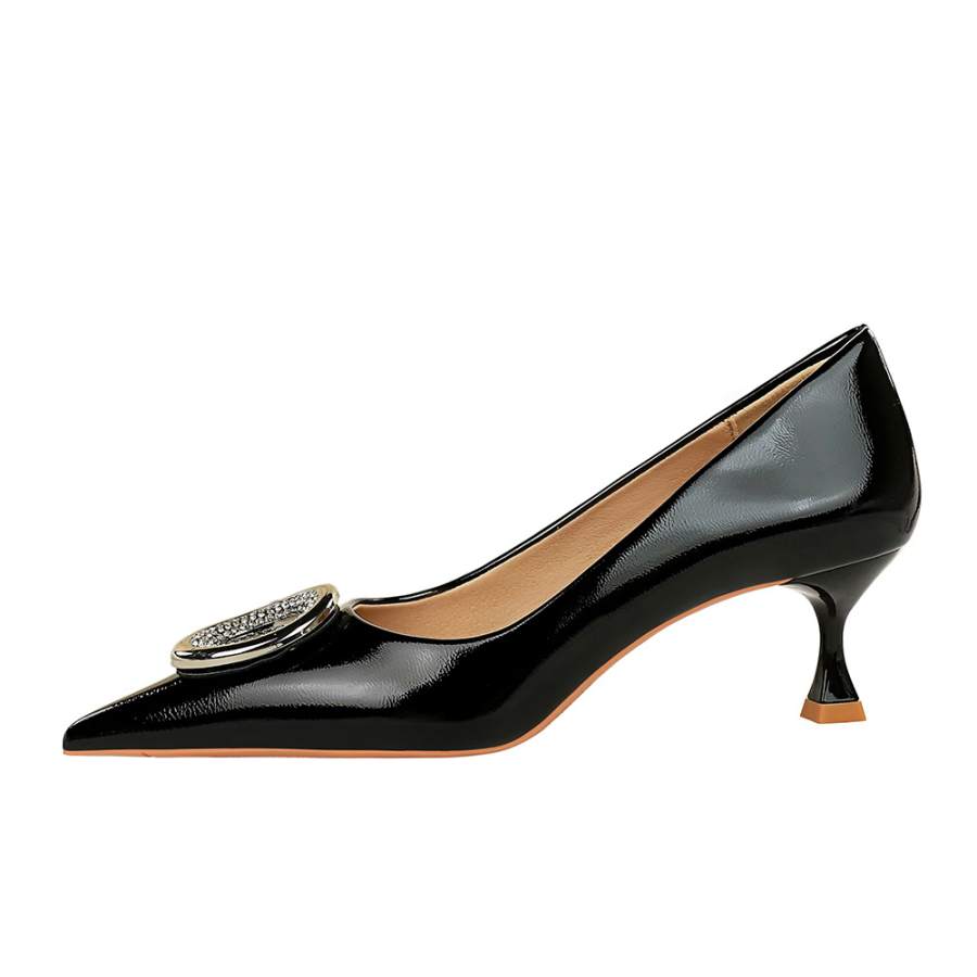 QITUMAUL Patent Leather Slim Heel High Heels Women's