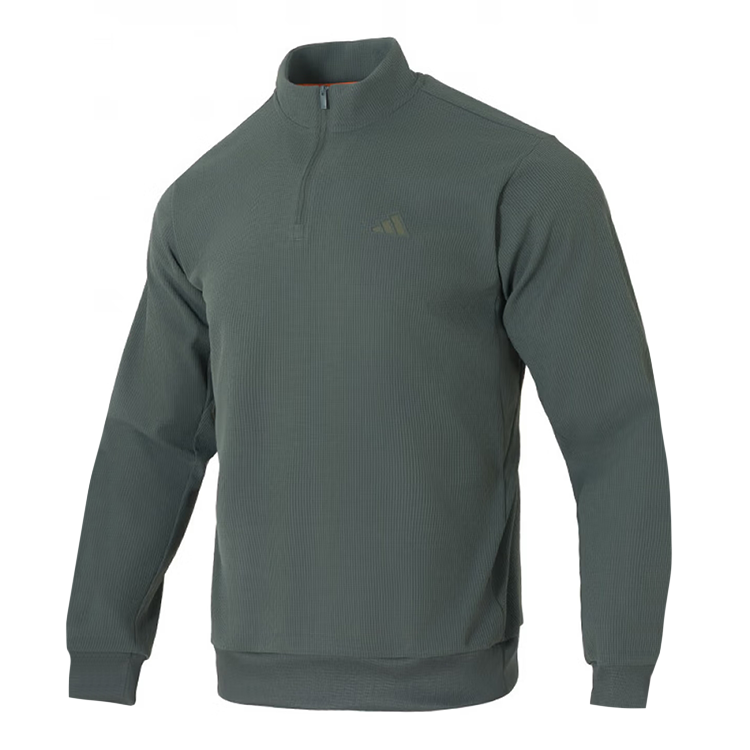 Adidas Adidas Sweatshirts Men's Olive Green Stand Collar Moderate