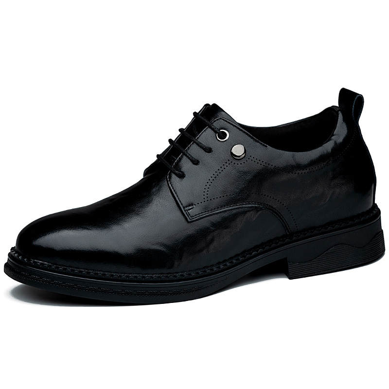 SULEGAO Cow Split Leather Casual Shoes Men's Black