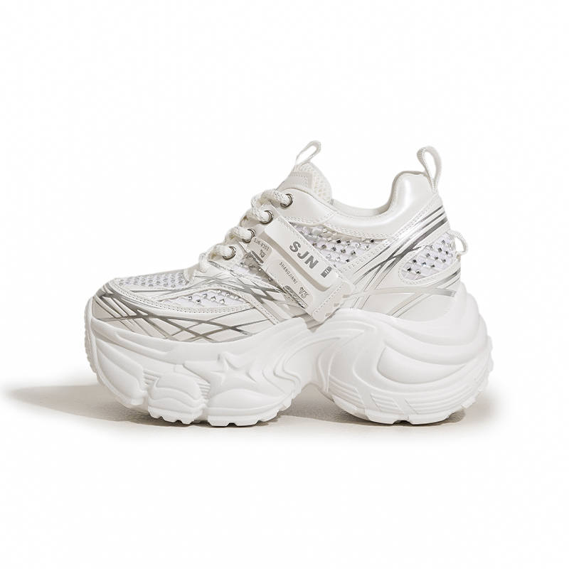 MILANLIANGE Cushioning Abrasion Resistant Slip Resistant Low top Chunky Sneakers Women's